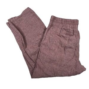 Athleta Cabo Linen Textured Wide Leg Pants Women's 20 Lightweight Maroon Boho